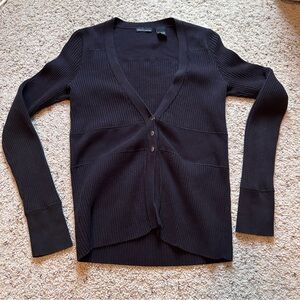 Black Ribbed Women's Sweater